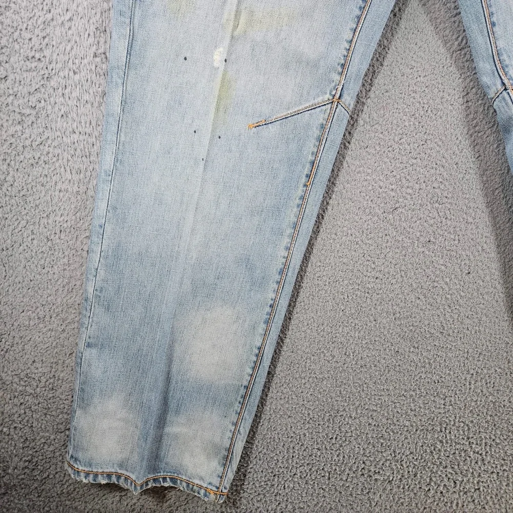Rocawear Mens Light‎ Wash Distressed Paint Splatter Denim Jeans Size 38x34 Y2K